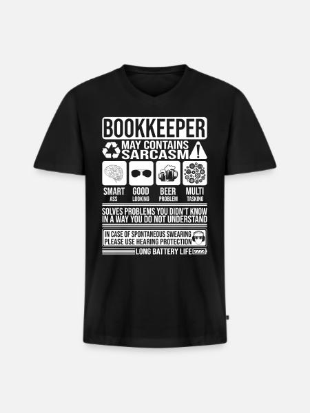 Comptable Sarcasme drôle Cadeau Comptable - T-shirt encolure en V Premium bio Homme - noir