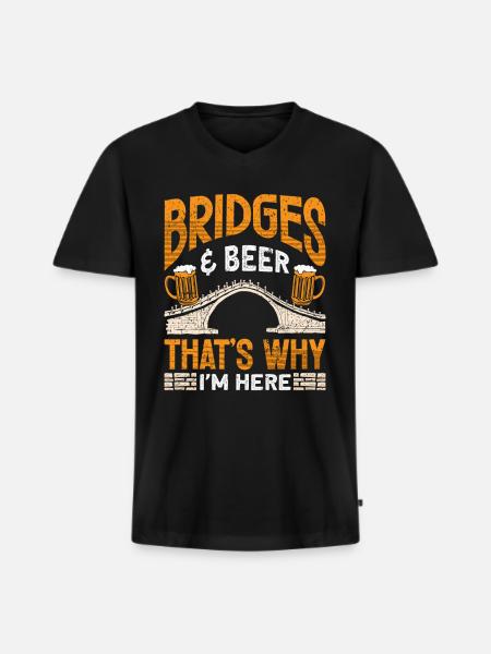 Bridge Construction and Bridge Engineer - Men's Premium Organic T-shirt with V-neck - black