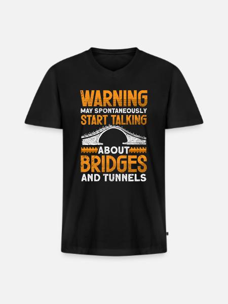 Bridge Construction and Bridge Engineer - Men's Premium Organic T-shirt with V-neck - black
