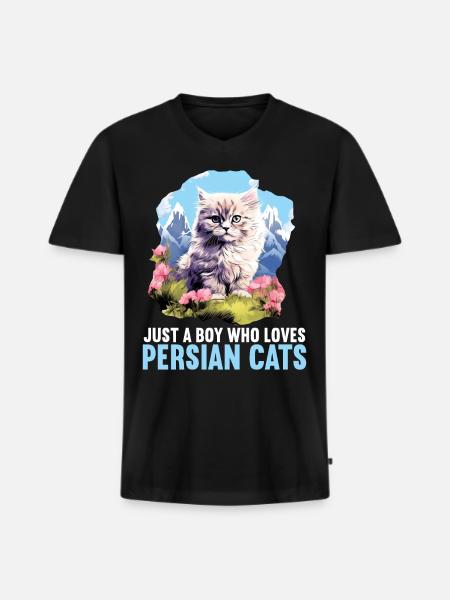 Persian Cat Perserkatze - Men's Premium Organic T-shirt with V-neck - black