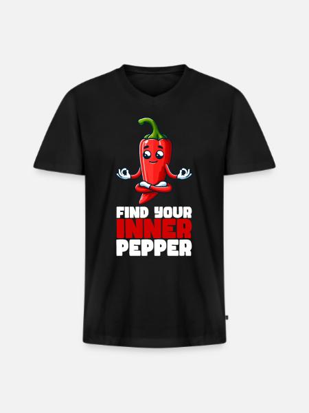 Find Your Inner Pepperoni - Men's Premium Organic T-shirt with V-neck - black