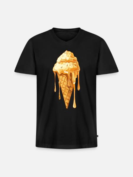 Fused Ice Cream Miracle - Men's Premium Organic T-shirt with V-neck - black