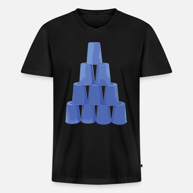 Stapeln Von Bechern Speed Stacker - Männer Premium Bio T-Shirt mit V-Ausschnitt - Schwarz