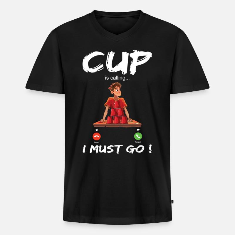 Stapeln Von Bechern Speed Stacker - Männer Premium Bio T-Shirt mit V-Ausschnitt - Schwarz