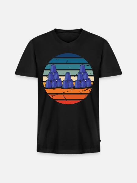 Stacking Cups Speed Stacker - Men's Premium Organic T-shirt with V-neck - black