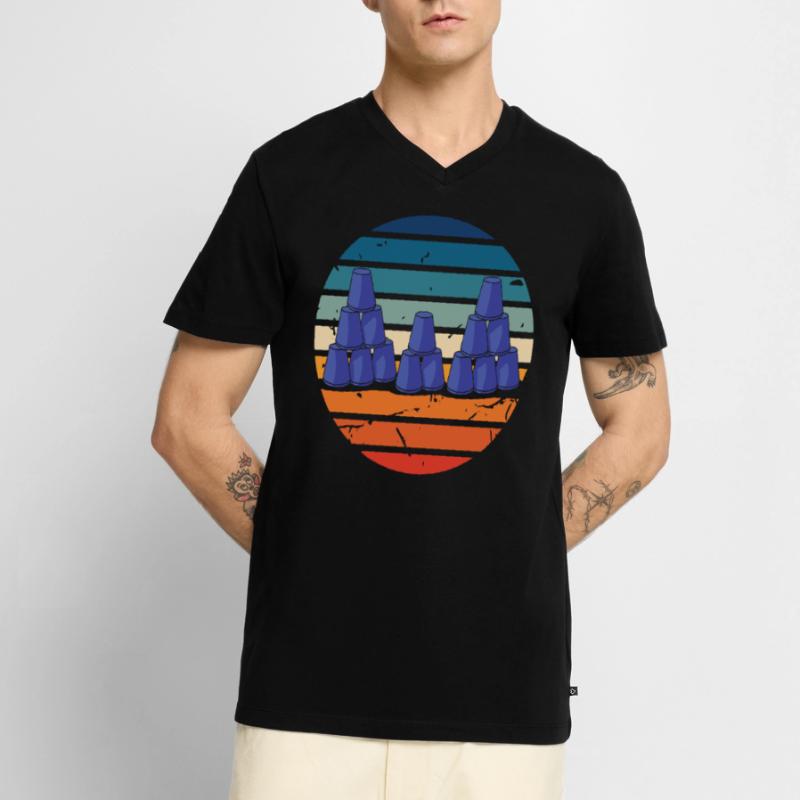 Stacking Cups Speed Stacker Men's Premium Organic T-shirt with V-neck