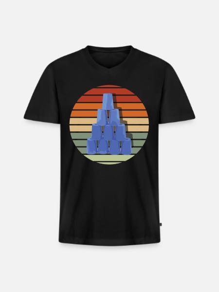 Stacking Cups Speed Stacker - Men's Premium Organic T-shirt with V-neck - black