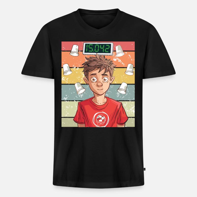 Stapeln Von Bechern Speed Stacker - Männer Premium Bio T-Shirt mit V-Ausschnitt - Schwarz