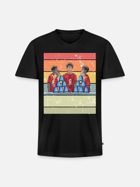 Empilage de gobelets Speed Stacker - T-shirt encolure en V Premium bio Homme - noir