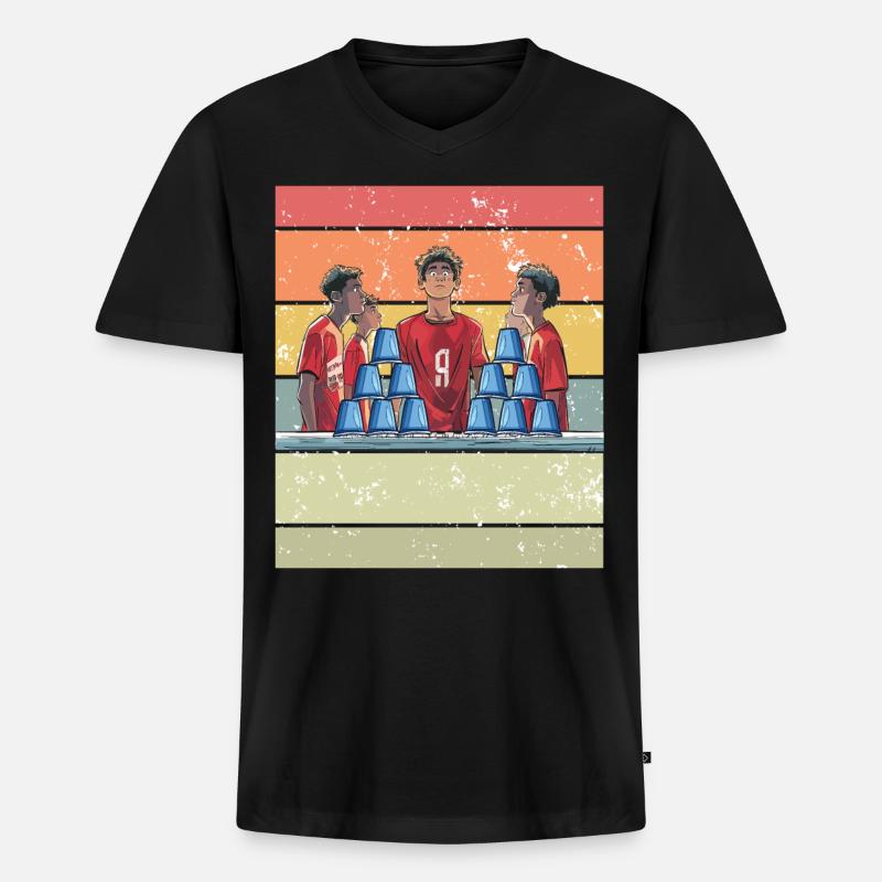 Stapeln Von Bechern Speed Stacker - Männer Premium Bio T-Shirt mit V-Ausschnitt - Schwarz