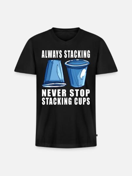 Stacking Cups Speed Stacker - Men's Premium Organic T-shirt with V-neck - black