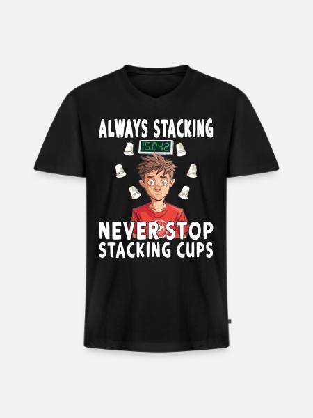 Stacking Cups Speed Stacker - Men's Premium Organic T-shirt with V-neck - black