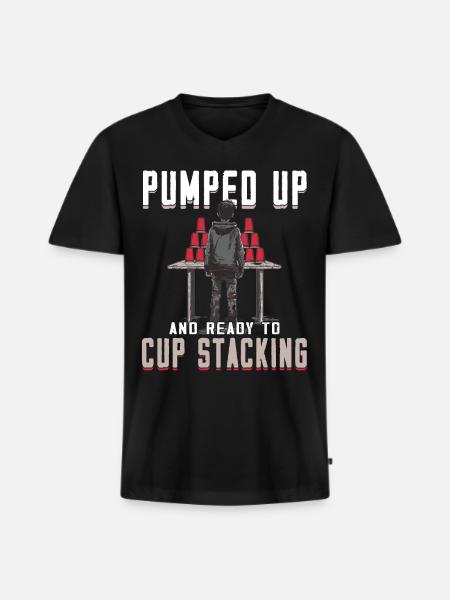 Stacking Cups Speed Stacker - Men's Premium Organic T-shirt with V-neck - black