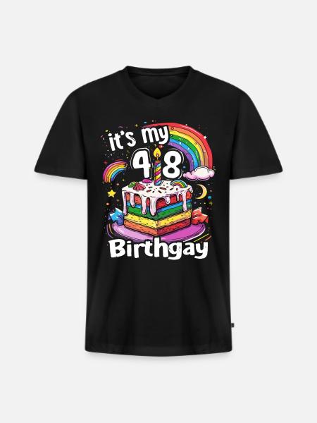 It's my birthgay birth-gay lgbt gay - Men's Premium Organic T-shirt with V-neck - black