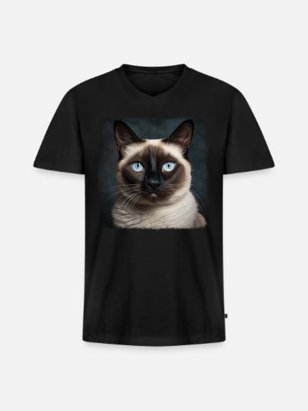 Snowshoe Kitten Snowshoe Cat - Men's Premium Organic T-shirt with V-neck - black