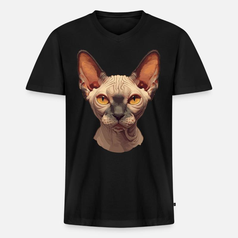 Sphynx Kätzchen Sphynx Katze - Männer Premium Bio T-Shirt mit V-Ausschnitt - Schwarz
