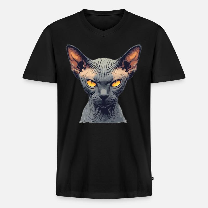 Sphynx Kätzchen Sphynx Katze - Männer Premium Bio T-Shirt mit V-Ausschnitt - Schwarz