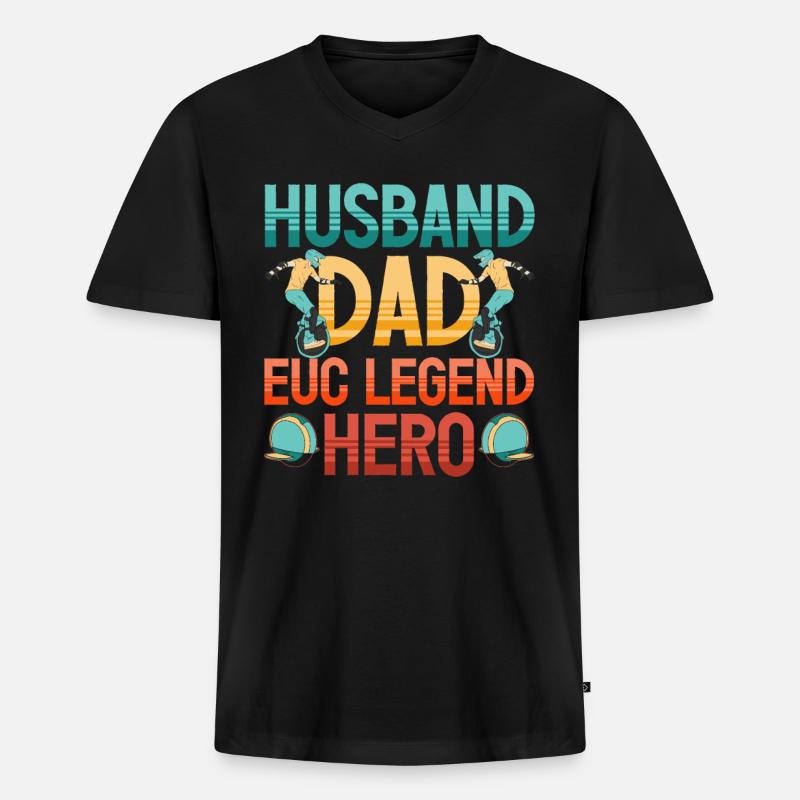 Euc E-unicycle Elektrisches Einrad - Männer Premium Bio T-Shirt mit V-Ausschnitt - Schwarz