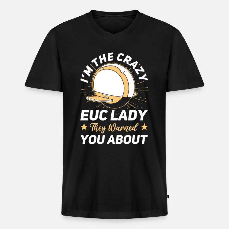 Euc E-monocycle Monocycle Électrique - T-shirt encolure en V Premium bio Homme - noir