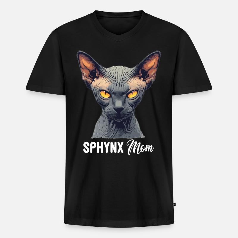 Sphynx Kätzchen Sphynx Katze - Männer Premium Bio T-Shirt mit V-Ausschnitt - Schwarz