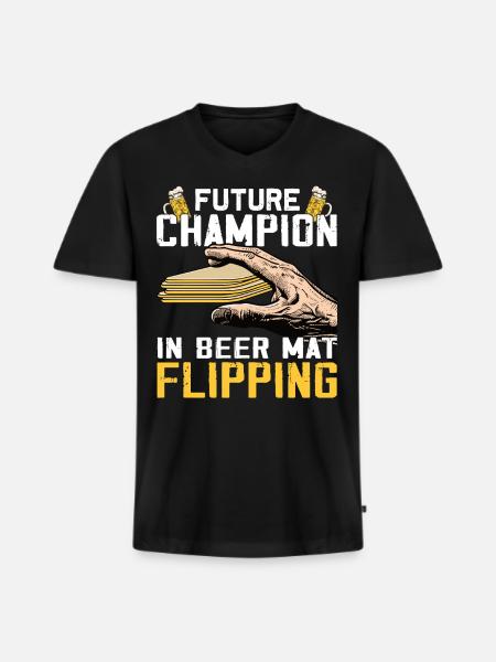 Coasters Flip Game Beer - Men's Premium Organic T-shirt with V-neck - black