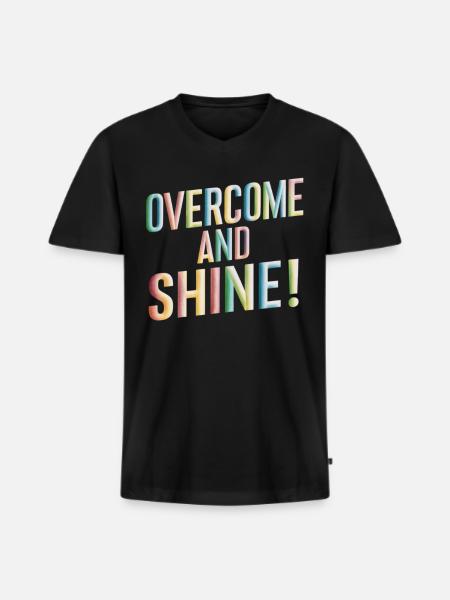 Overcome And Shine Motivation - Men's Premium Organic T-shirt with V-neck - black