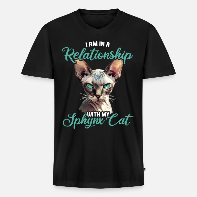 Sphynx Kätzchen Sphynx Katze - Männer Premium Bio T-Shirt mit V-Ausschnitt - Schwarz