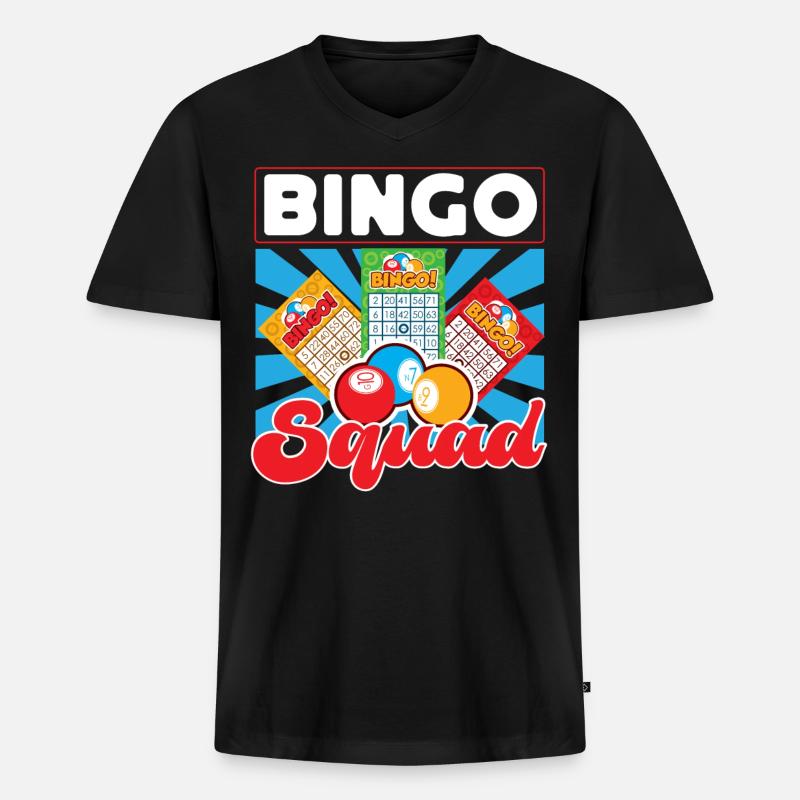 Bingo Player Bingo Squad - Männer Premium Bio T-Shirt mit V-Ausschnitt - Schwarz