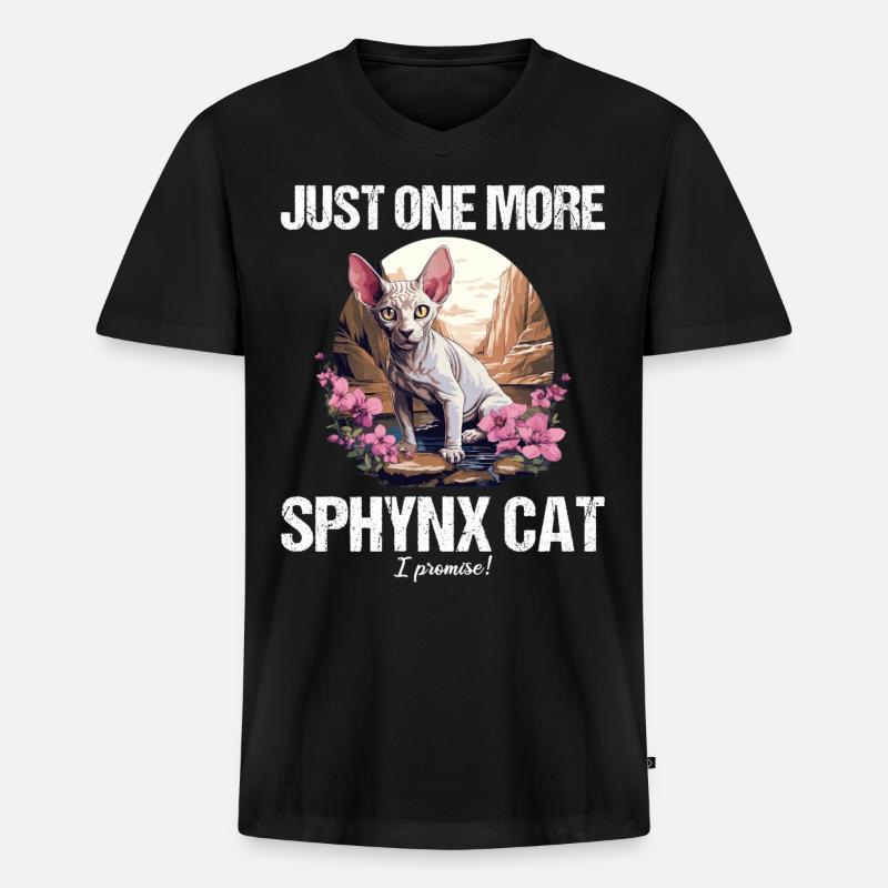 Sphynx Kätzchen Sphynx Katze - Männer Premium Bio T-Shirt mit V-Ausschnitt - Schwarz