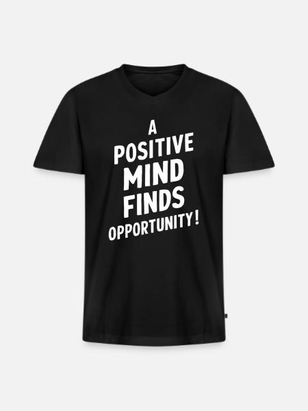 Positive Spirit Discovers Opportunities - Men's Premium Organic T-shirt with V-neck - black