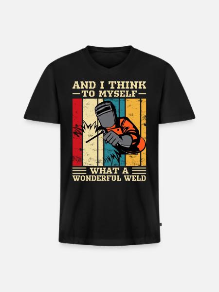 Welding Welder - Men's Premium Organic T-shirt with V-neck - black