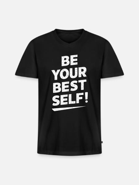 Be Your Best Version Motivation - Men's Premium Organic T-shirt with V-neck - black