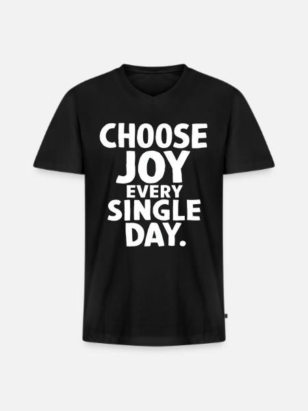 Choose joy every single day - Men's Premium Organic T-shirt with V-neck - black