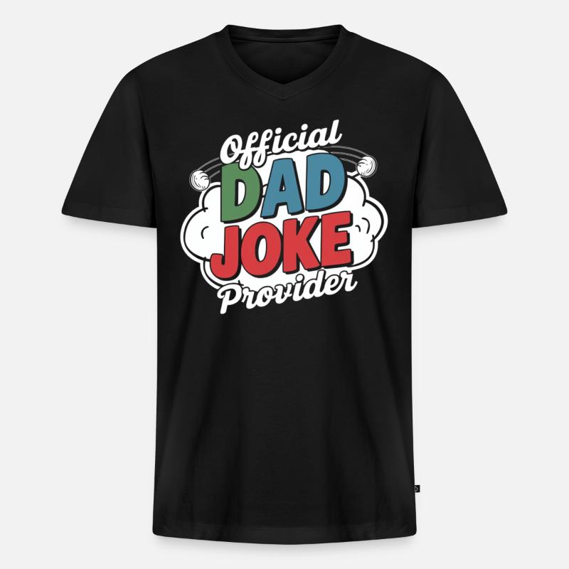 Offizieller Dad Joke Versorger - Männer Premium Bio T-Shirt mit V-Ausschnitt - Schwarz