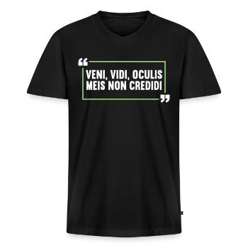 Lateinisch Lustiger Latein Spruch - Männer Premium Bio T-Shirt mit V-Ausschnitt - Schwarz - Vorne - Nico (187cm)