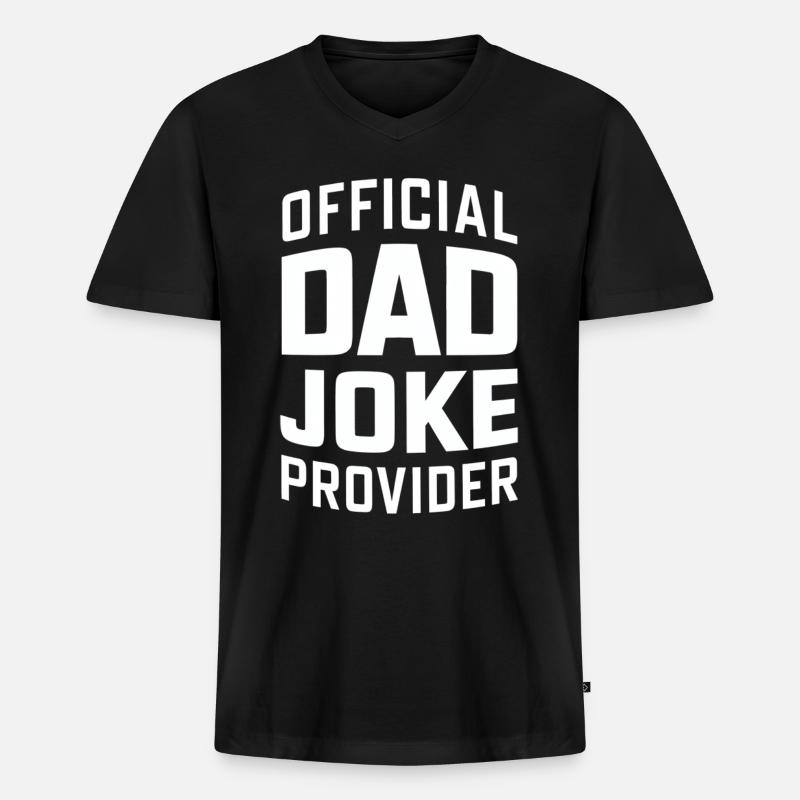 Offizieller Dad Joke Versorger - Männer Premium Bio T-Shirt mit V-Ausschnitt - Schwarz