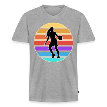 Basketball Basketball Women Basketball - Men's Premium Organic T-shirt with V-neck - heather grey - Front