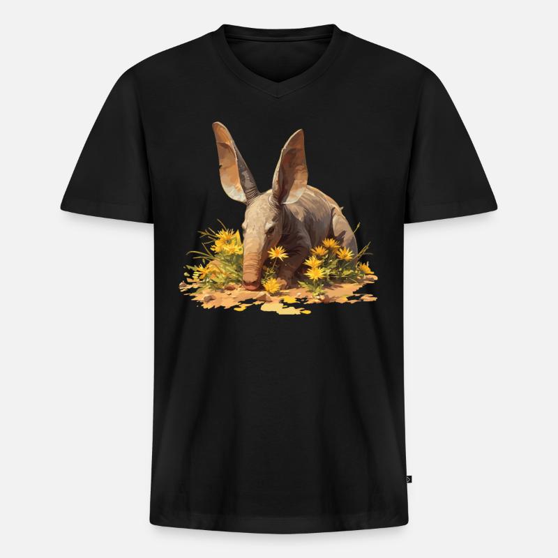 Erdferkeln Erdferkel - Männer Premium Bio T-Shirt mit V-Ausschnitt - Schwarz