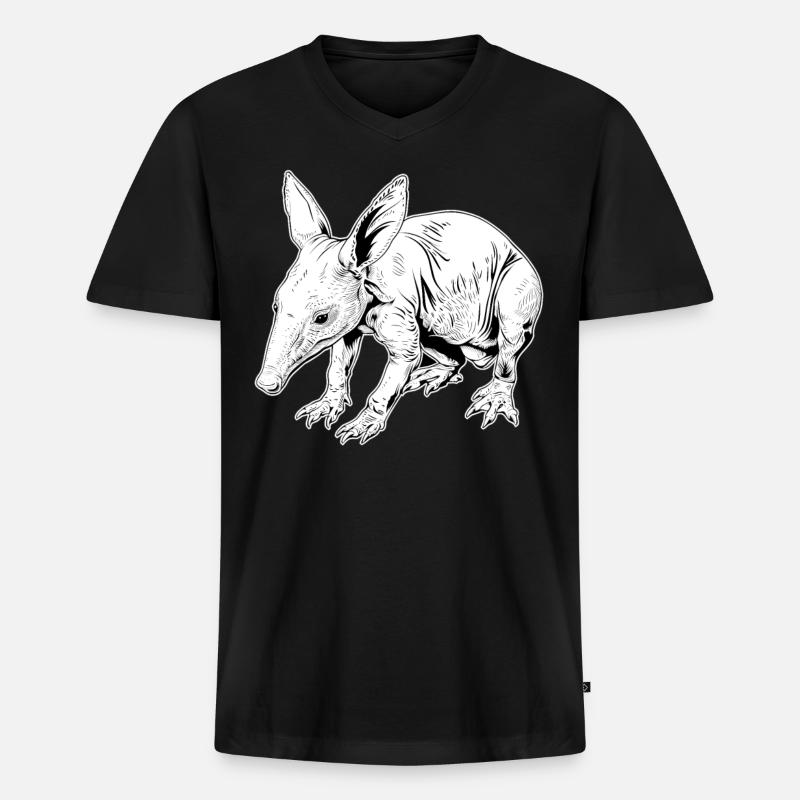 Erdferkeln Erdferkel - Männer Premium Bio T-Shirt mit V-Ausschnitt - Schwarz