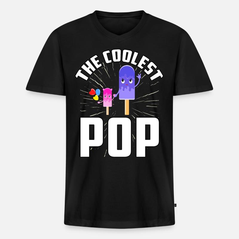 Der coolste Pop - Männer Premium Bio T-Shirt mit V-Ausschnitt - Schwarz