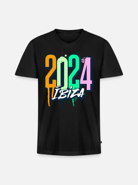Ibiza 2024 - Men's Premium Organic T-shirt with V-neck - black