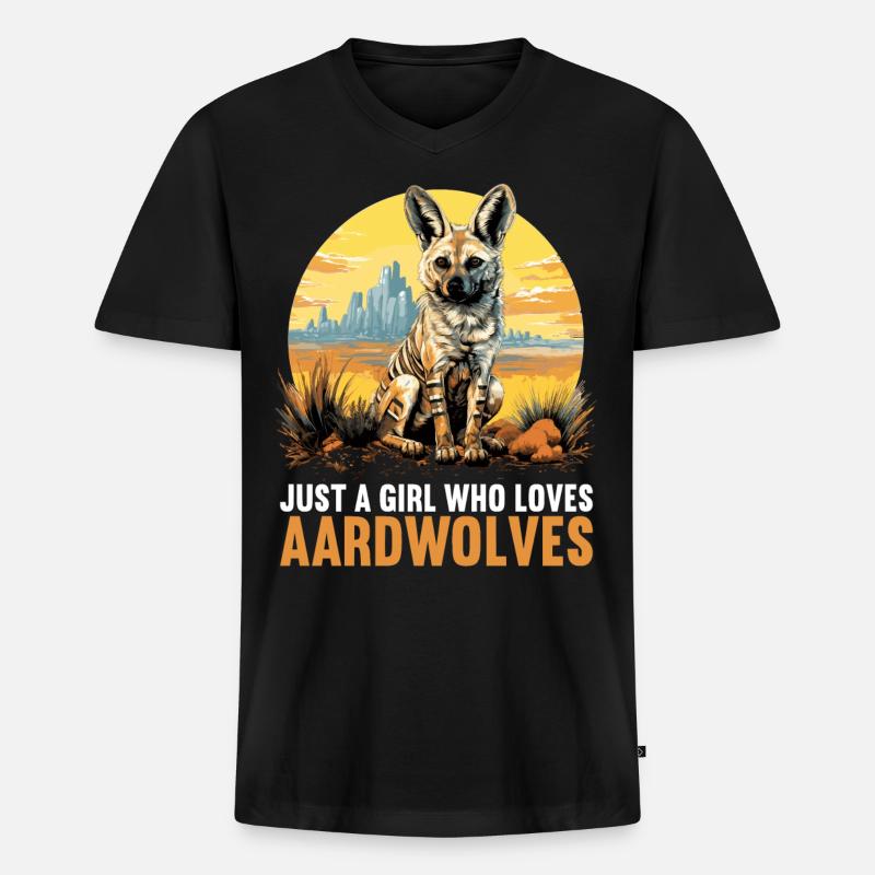 Erdwölfe Erdwolf - Männer Premium Bio T-Shirt mit V-Ausschnitt - Schwarz
