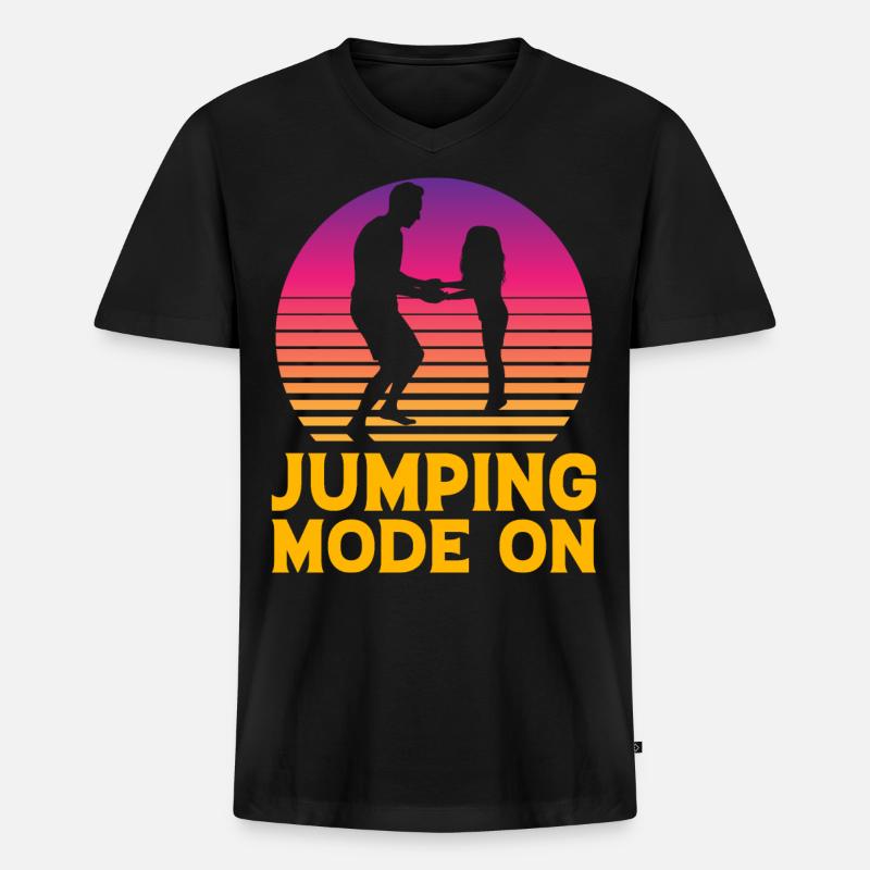 Sprungmodus ein - Männer Premium Bio T-Shirt mit V-Ausschnitt - Schwarz