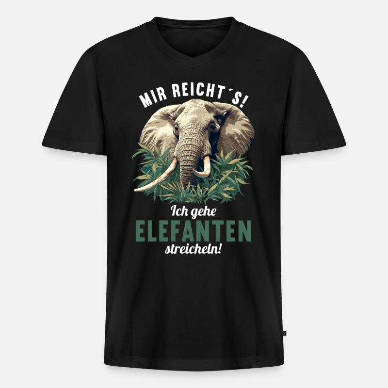 Elefant elefant - Premium økologisk T-shirt med V-hals til mænd - sort