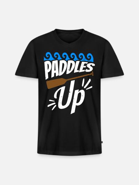 Lustiges Drachenboot-paddel - Männer Premium Bio T-Shirt mit V-Ausschnitt - Schwarz