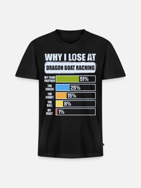 Lustiges Drachenboot-paddel - Männer Premium Bio T-Shirt mit V-Ausschnitt - Schwarz
