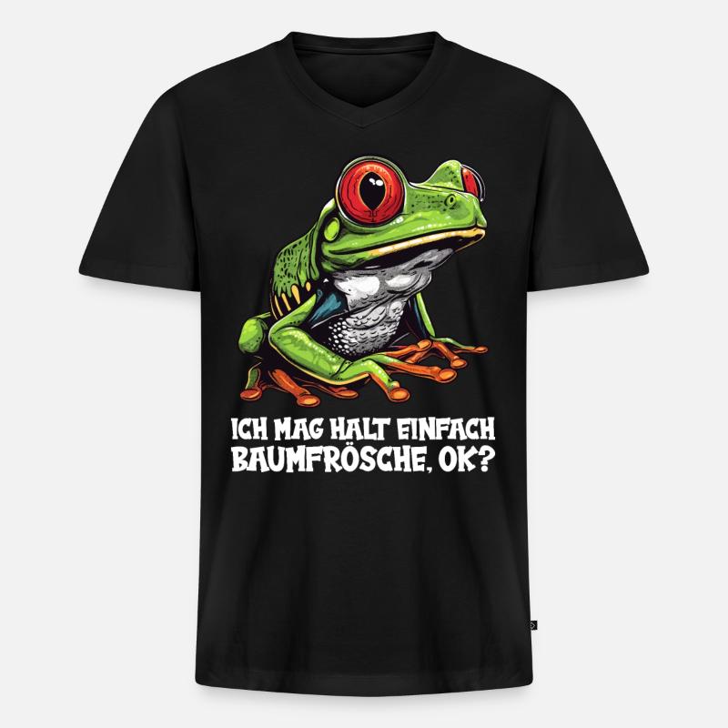 Tree Frog Baumfrösche Baumfrosch - Men's Premium Organic T-shirt with V-neck - black