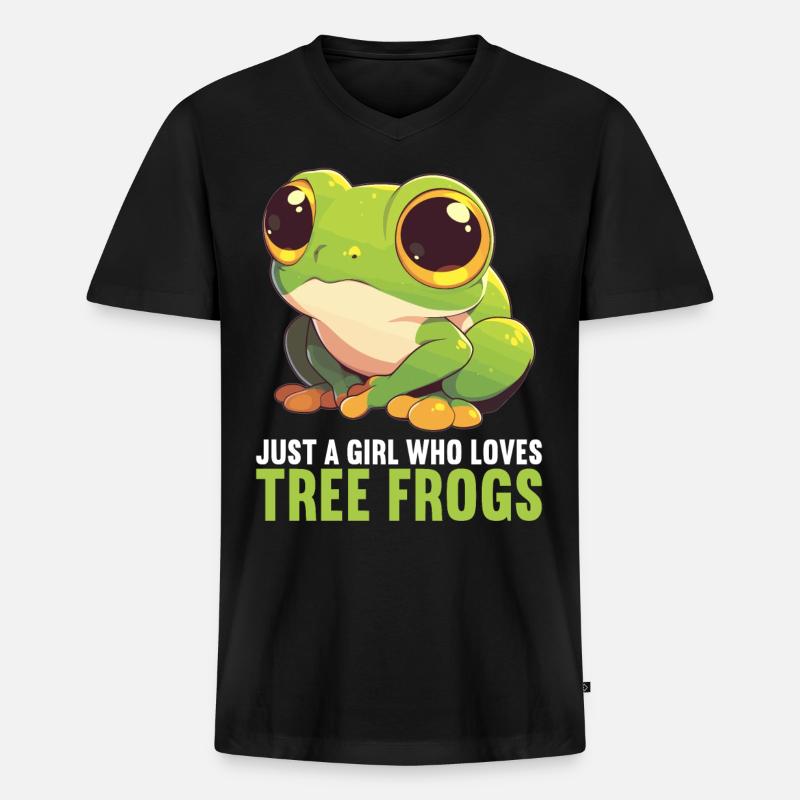 Tree Frog Baumfrösche Baumfrosch - Männer Premium Bio T-Shirt mit V-Ausschnitt - Schwarz