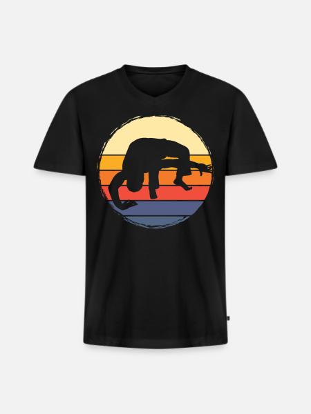 Capoeira - Men's Premium Organic T-shirt with V-neck - black