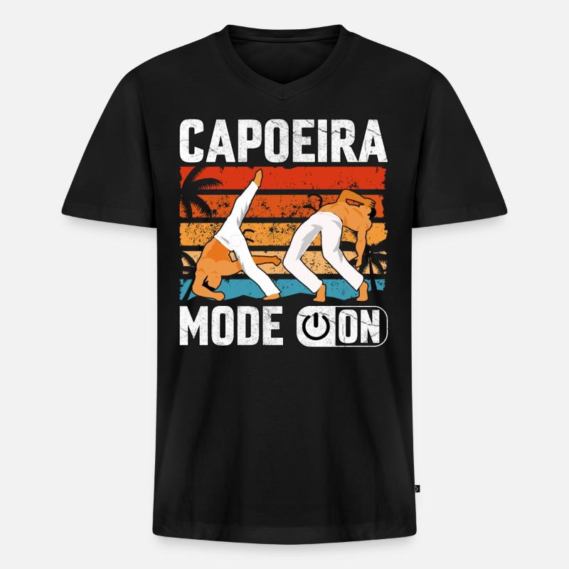 Capoeira-Modus Ein - Männer Premium Bio T-Shirt mit V-Ausschnitt - Schwarz
